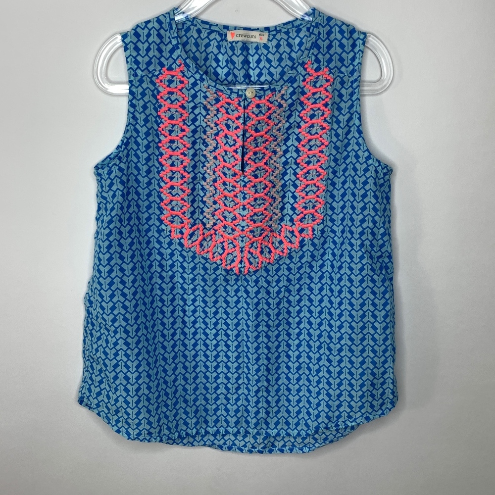 CREWCUTS • Silk Blend Embroidered Tank • Size 6